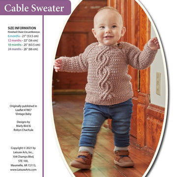 Vintage Baby Crochet Cable Sweater