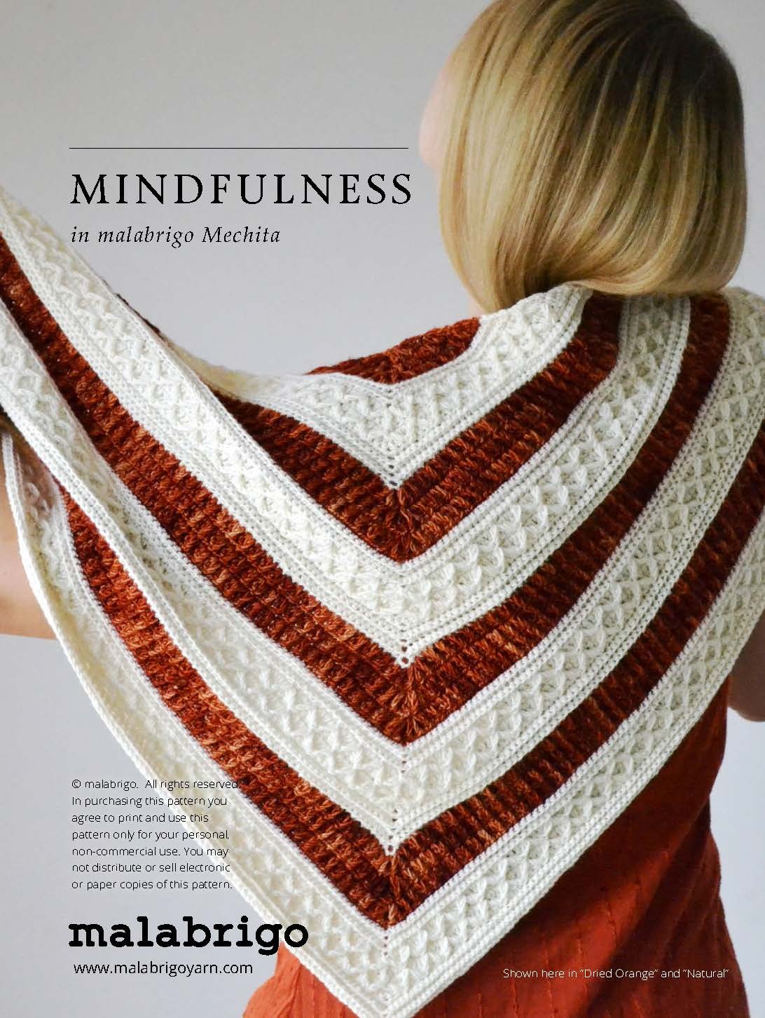 Mindfullness Shawl in Malabrigo Mechita - Downloadable PDF