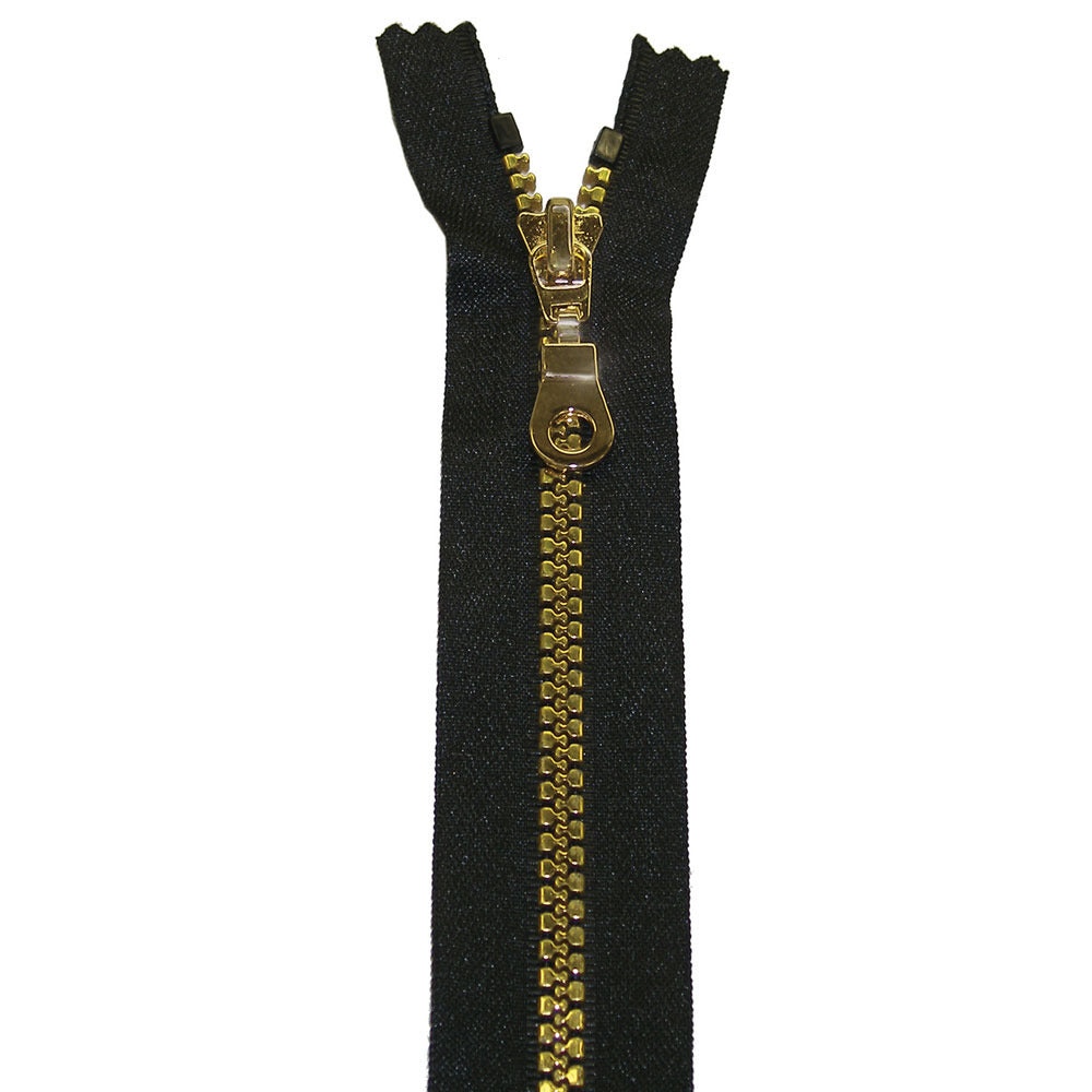 Neckline And Pocket Zip With Gold Vislon Molded Teeth 15cm/6in - Black (580)