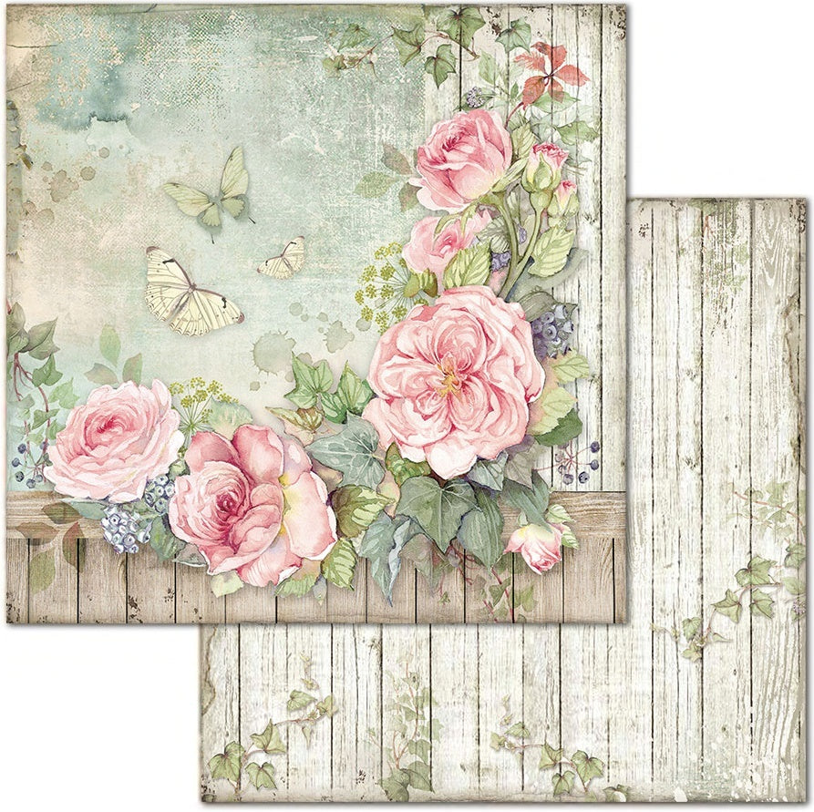Stamperia Intl Stamperia Double-Sided Cardstock 12"X12" 10/Pkg - Fence W/Roses