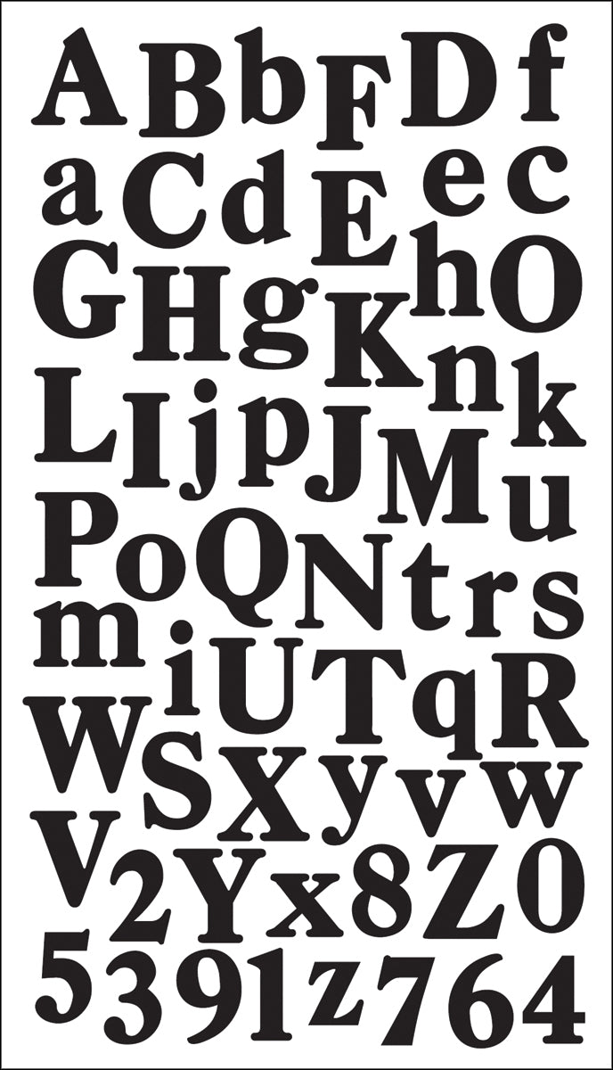 Sticko Alphabet Stickers - Calent Black Small