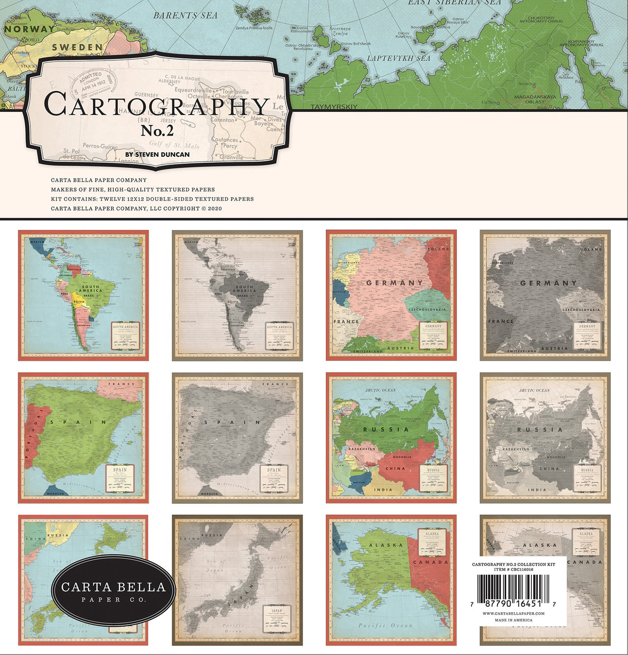 Echo Park Paper Carta Bella Collection Kit 12"X12" - Cartography No. 2
