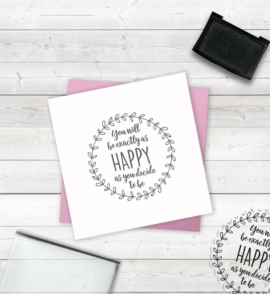 Crafter's Companion Clear Acrylic Quirky Stamp 2.5"X3.5" - Happy As You