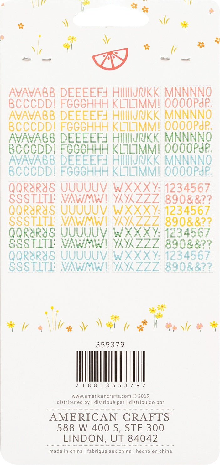 American Crafts Amy Tan Picnic In The Park Sticker Book - Alphabet 516/Pkg