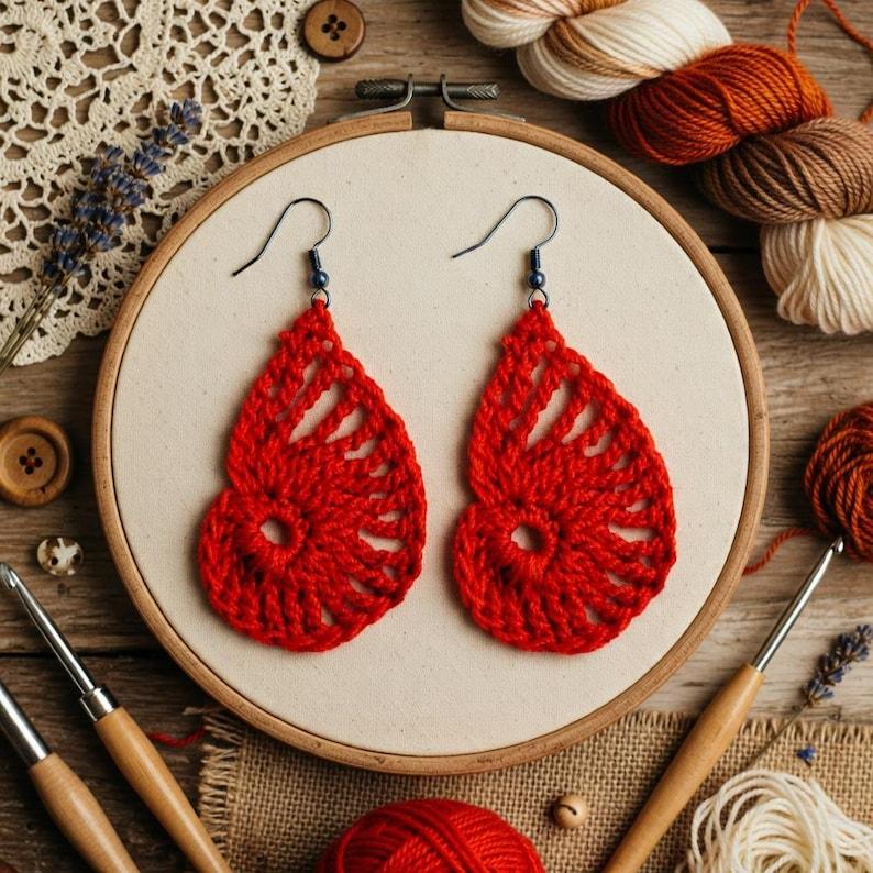 Crochet Orange Earrings + Video Tutorial