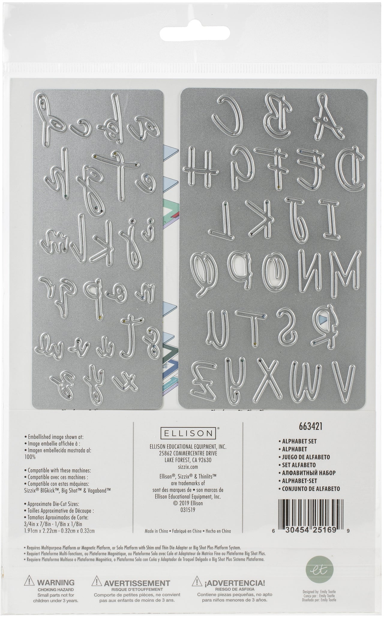 Sizzix Thinlits By Emily Tootle - Alphabet Set