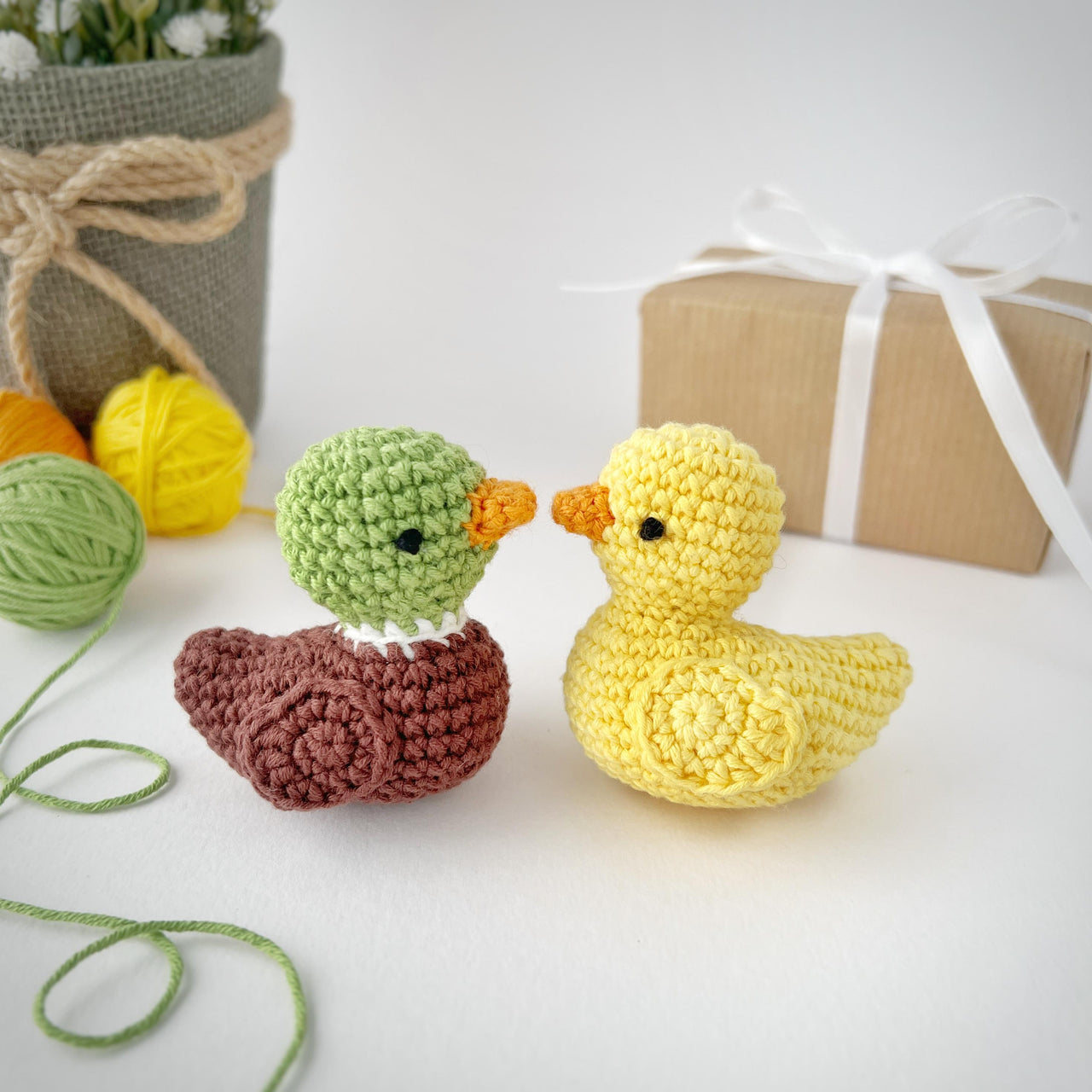Crochet mini duck keyring amigurumi pattern Bag charm Crochet car hanger