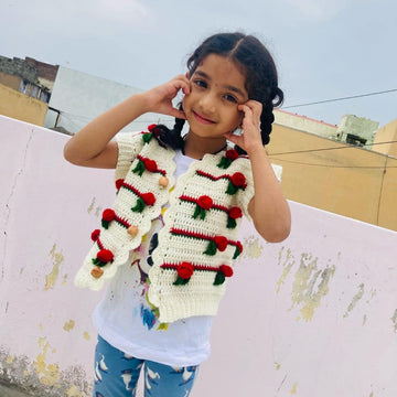 Rose Garden cardigan crochet pattern kids