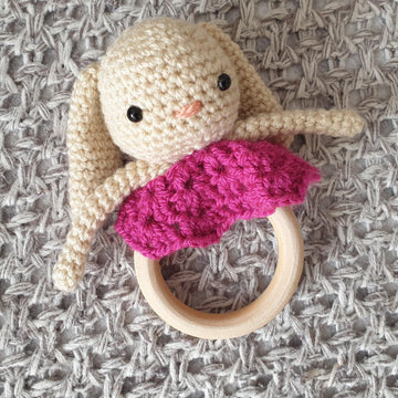 Sweet Bunny amigurumi doll lovey pacifier clip baby teether small baby children plush
