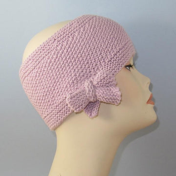 Tie Up Bow Moss (Seed) Stitch Headband Circular Knitting Pattern