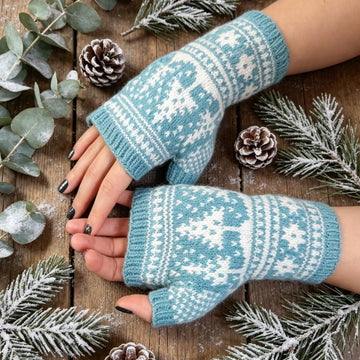 Snowfall Fairisle Nordic Mitts