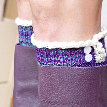 Young at Heart Heart Cable Lace Placket Socks