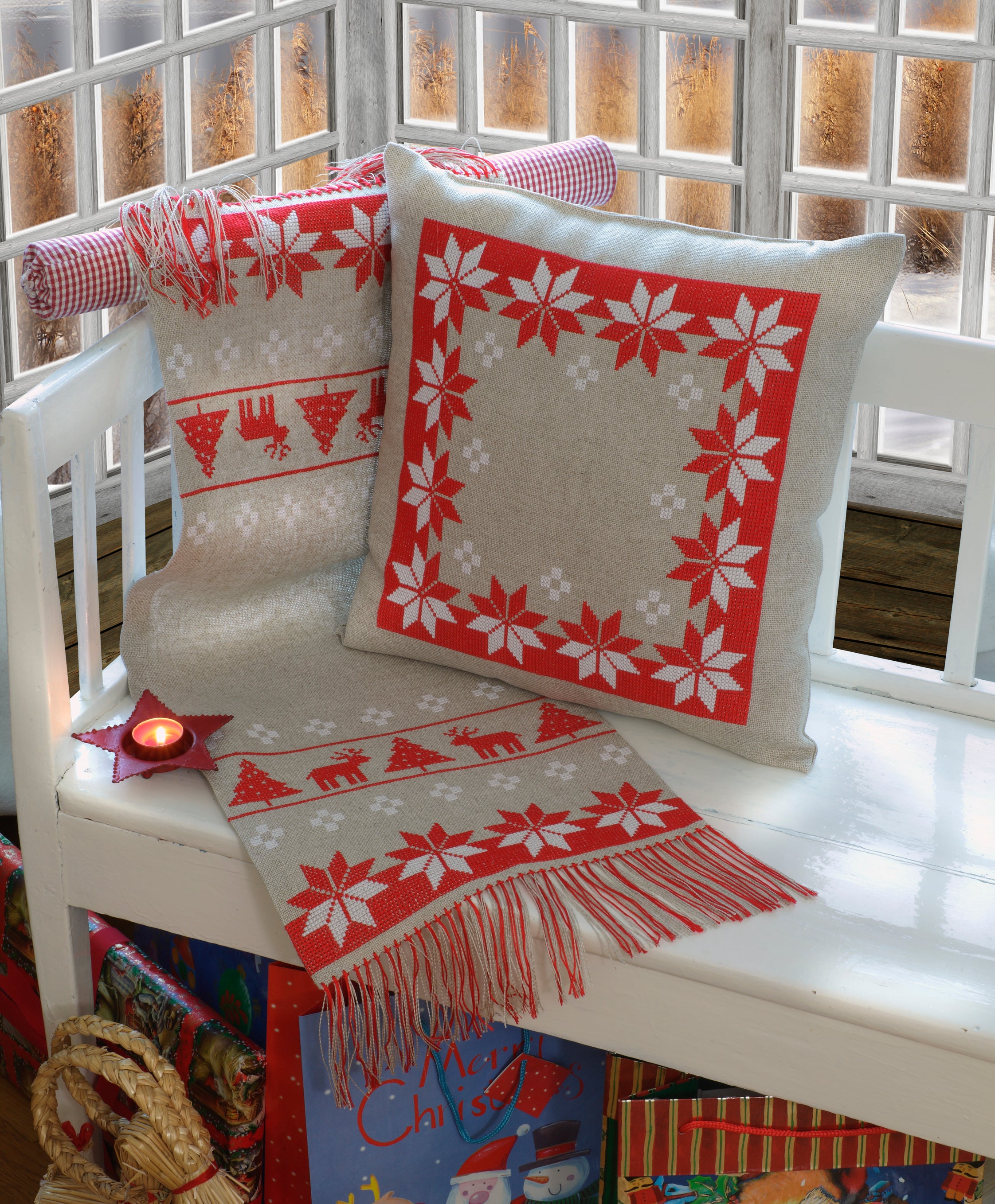 Anchor Stars Cushion Cross Stitch Kit - 42cm x 42cm