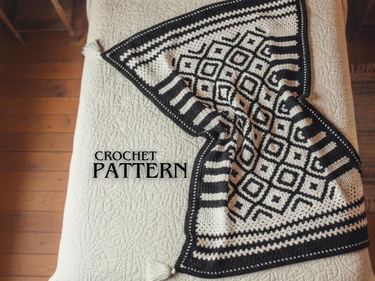 Black Boho Blanket