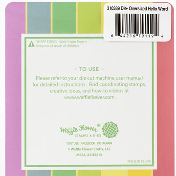 Waffle Flower Crafts Waffle Flower Die - Oversized Hello