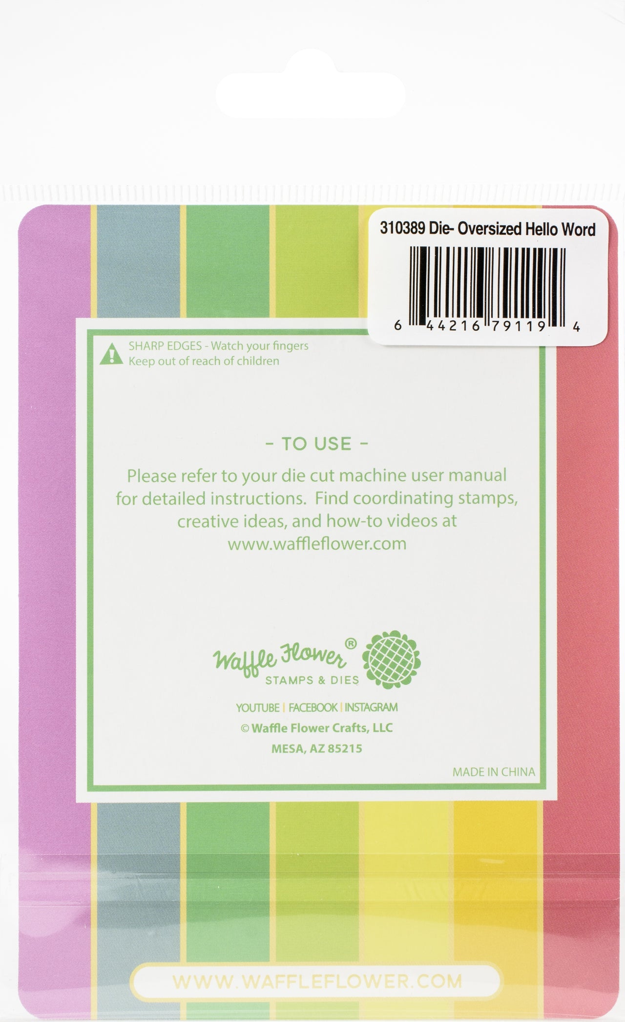 Waffle Flower Crafts Waffle Flower Die - Oversized Hello