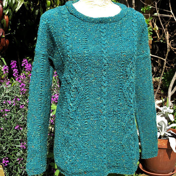 Cabled Diamond Patterned Sweater