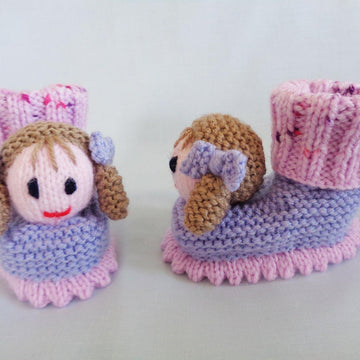 Doll Head Baby Booties