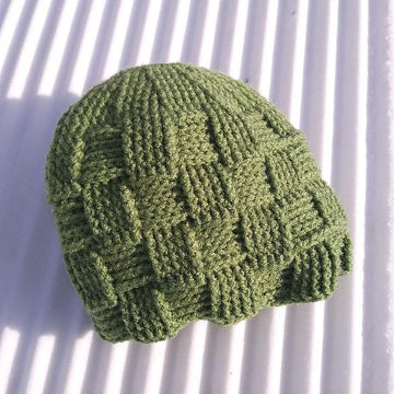 Basket Weave Ponytail Beanie