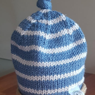 Contrast Stripe Knotted Baby Beanie