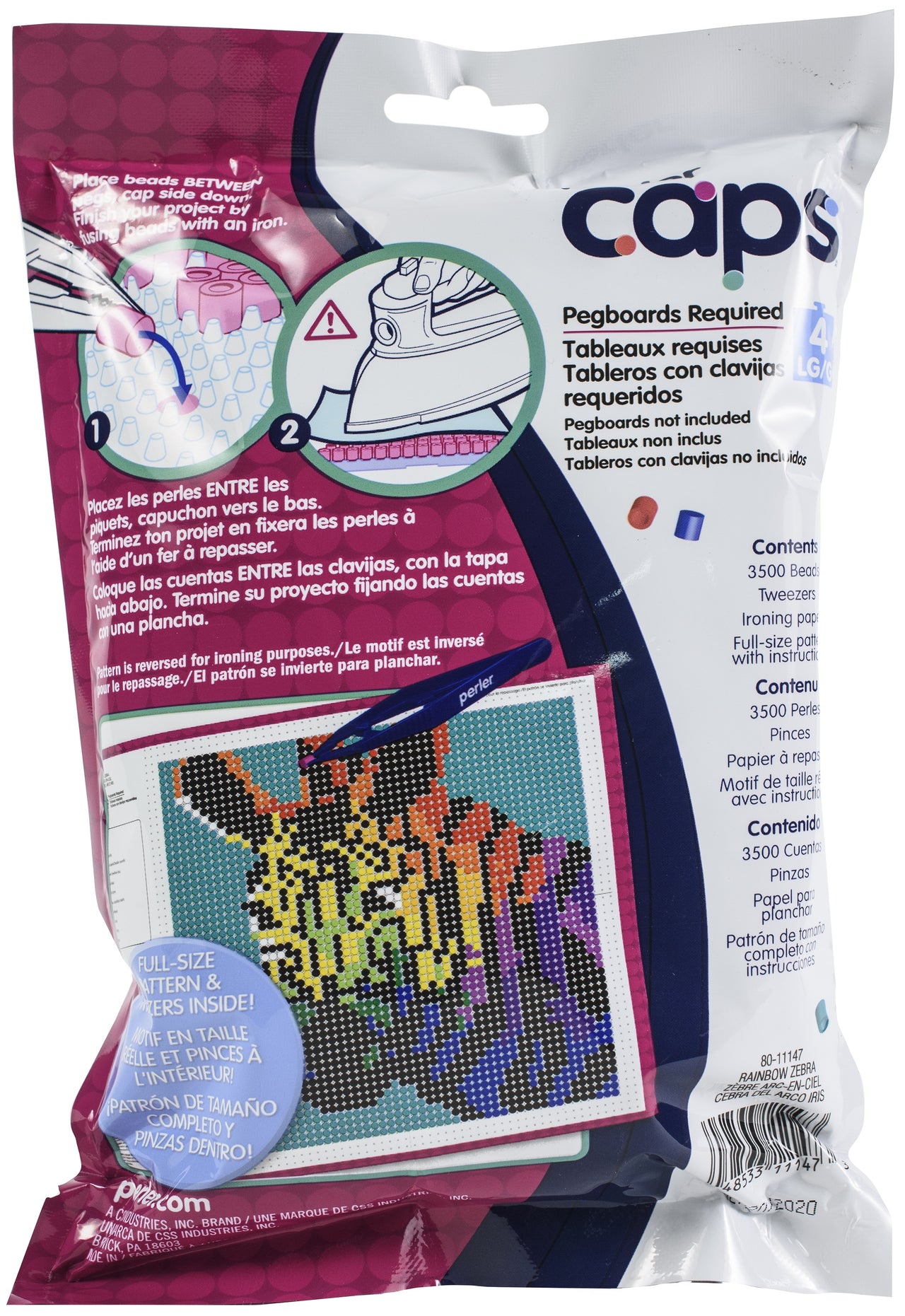 Perler Cap Pattern Bag - Zebra