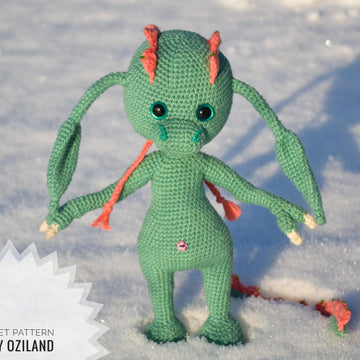 Crochet Pattern Dinosaur Girl Amigurumi toy