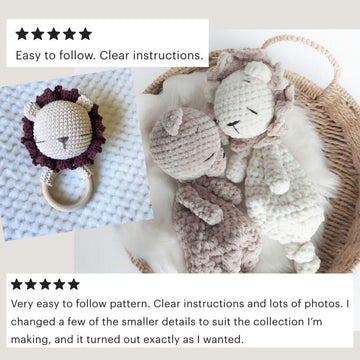 Lion baby rattle amigurumi