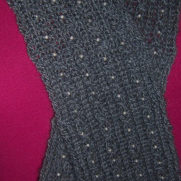 Charcoal Pearls cashmere scarf