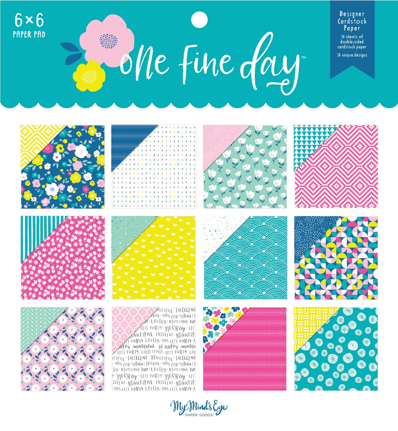 My Mind's Eye Double-Sided Paper Pad 6"X6" 24/Pkg - One Fine Day, 12 Designs/2 Each