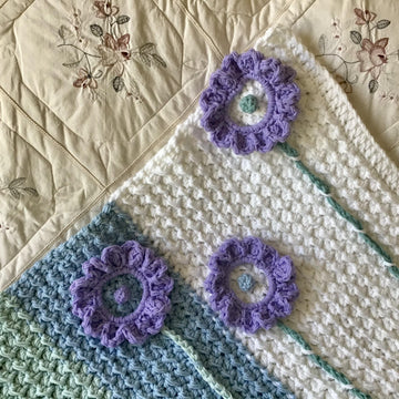 Lilac Sunflower Baby Blanket