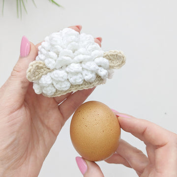 Crochet sheep Easter Egg cozy, egg cover crochet pattern