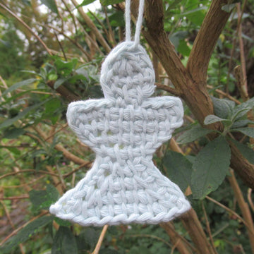 Tunisian Snow Angel Ornament