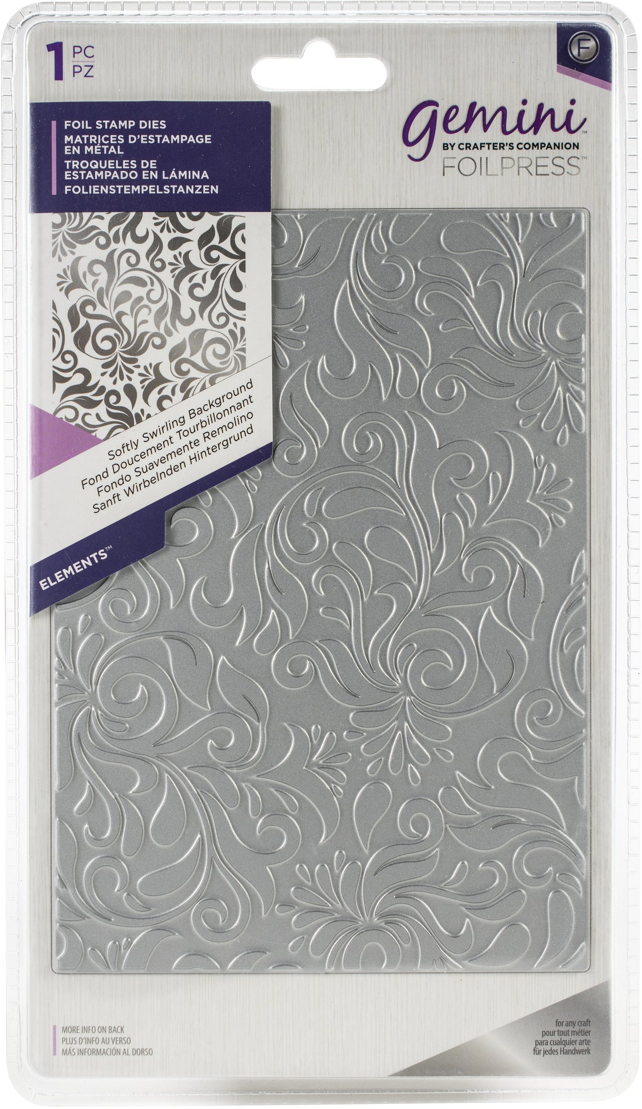 Crafter's Companion Gemini Foilpress Stamp Die Elements - Softly Swirling Background