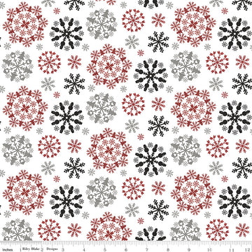 Riley Blake Hello Winter Flannel - Snowflakes (Multi)