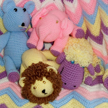 Ripple Crib Blanket and Critters