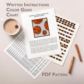 Basketball Baby Blanket | C2C Crochet Pattern