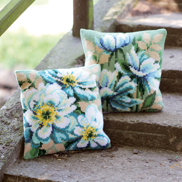 Vervaco Cross Stitch Cushion Kit Japanese Anemones I Cross Stitch Kit