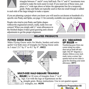 Marti Michell Ruler Peaky And Spike Quilting Template