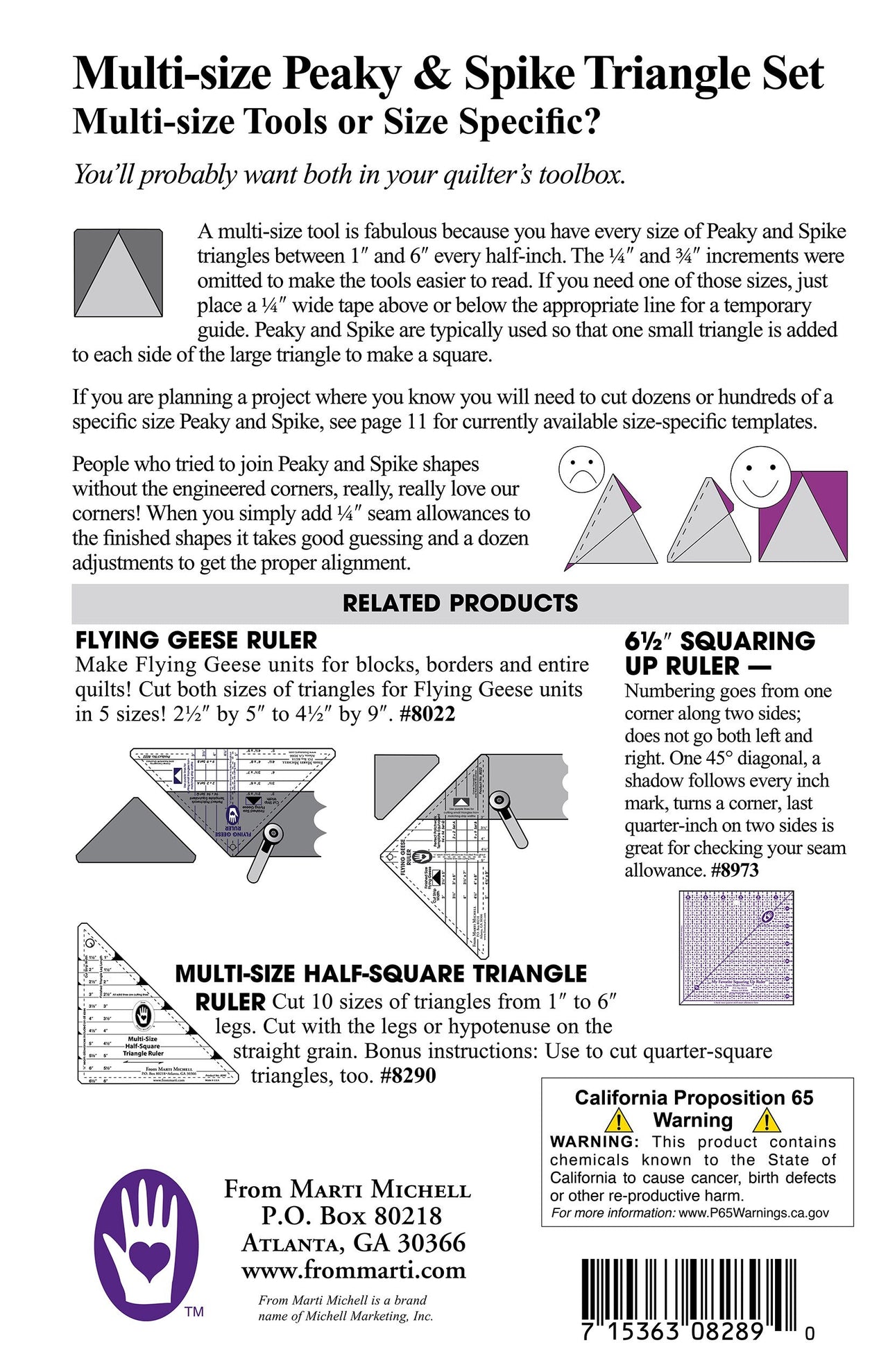 Marti Michell Ruler Peaky And Spike Quilting Template
