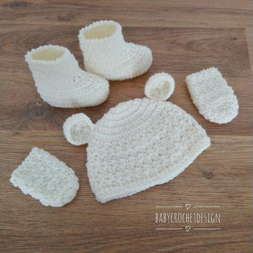 Bunnies and Bears Hat and Bonnet Set