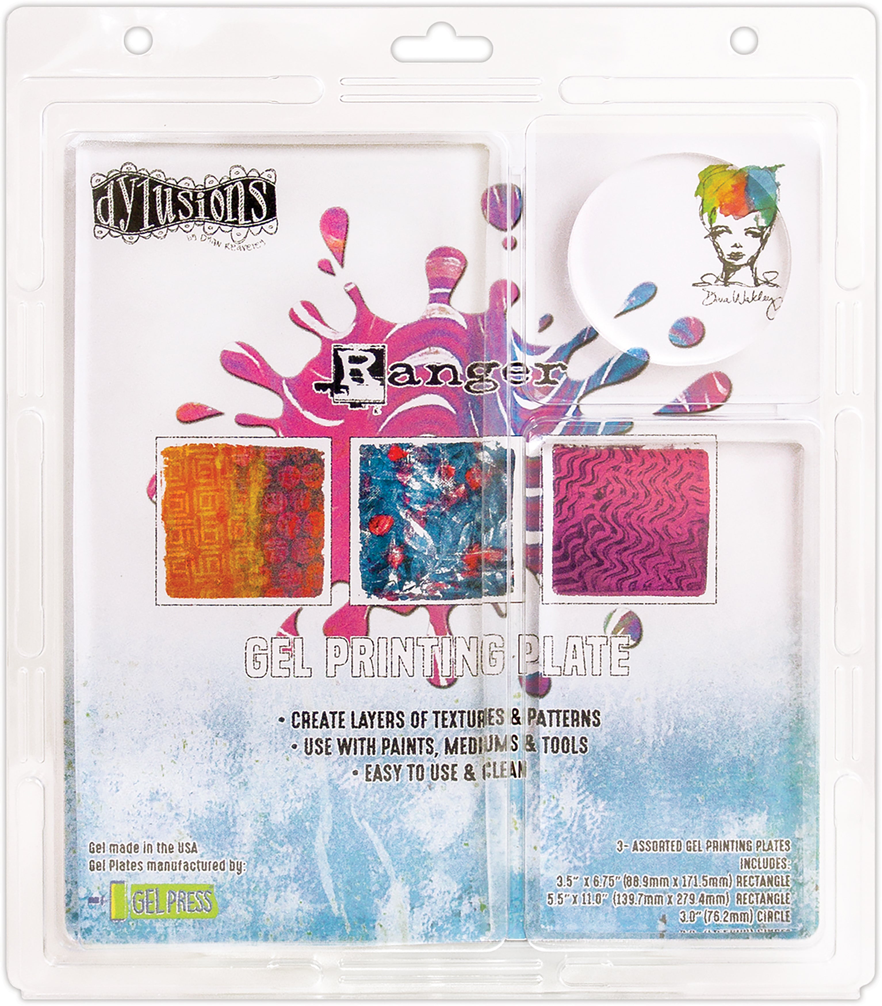 Ranger Gel Press Plate Assortment 3/Pkg - 378282