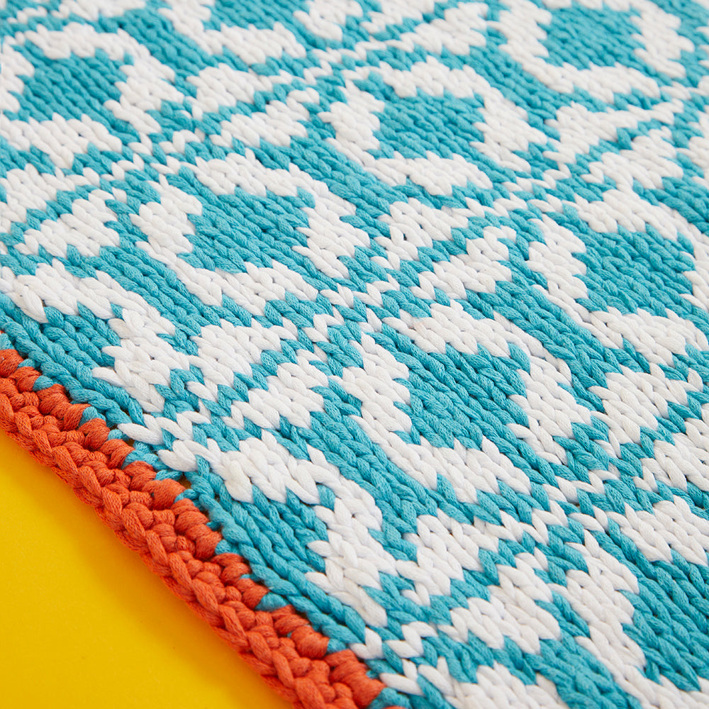 "Funky Fairisle Wall Hanging" - Free Wall Hanging Knitting Pattern For Home in Paintbox Yarns Recycled Ribbon by Paintbox Yarns