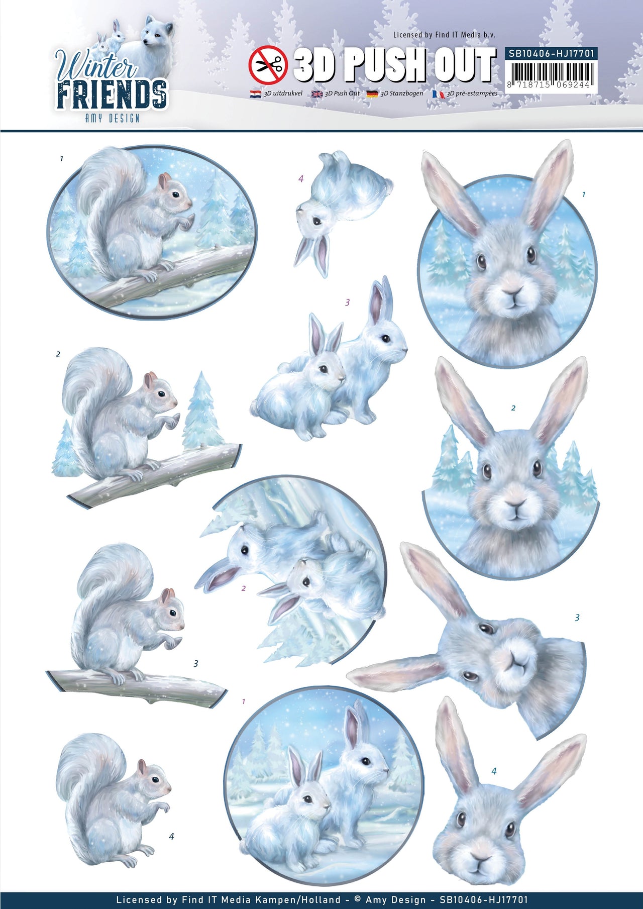 Find It Trading Amy Design Punchout Sheet - Arctic Friends, Winter Friends