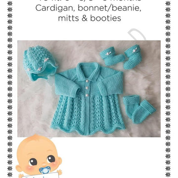 Milly Baby Cardigan, Hat, Mitts & Booties knitting pattern