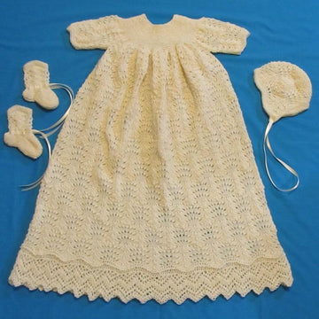 Feathered Lace Christening Gown