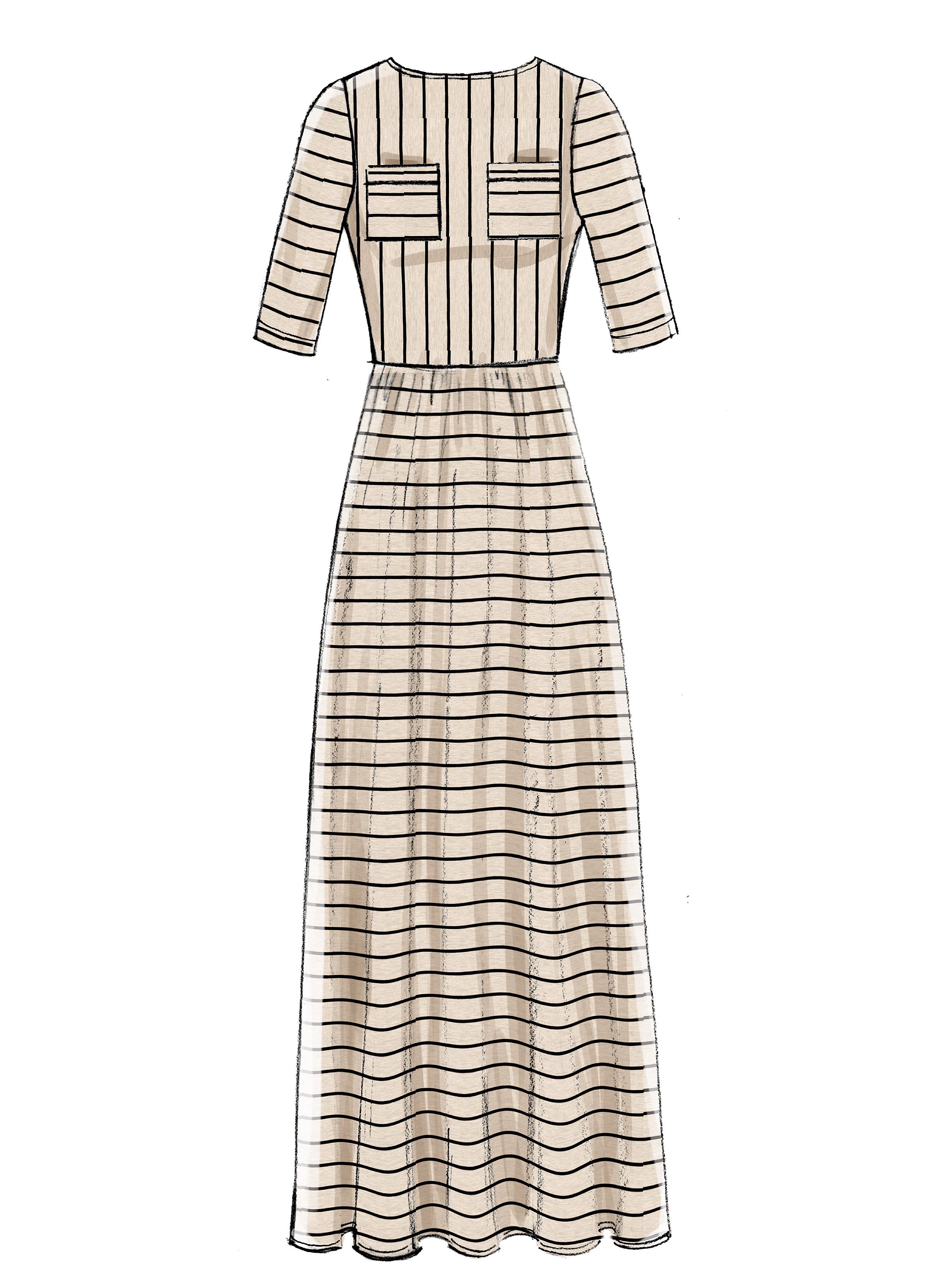 McCall's Misses' Pullover, Gathered-Waist Knit Dresses with Sleeve and Hem Options M7561 - Sewing Pattern