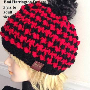 2243HC - Houndstooth Hat & Cowl