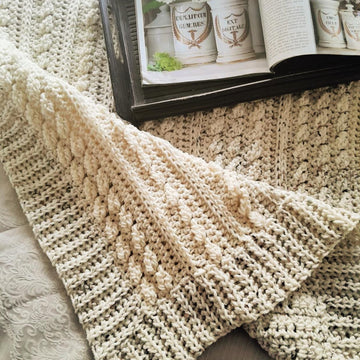 Irish Cream Cable Blanket