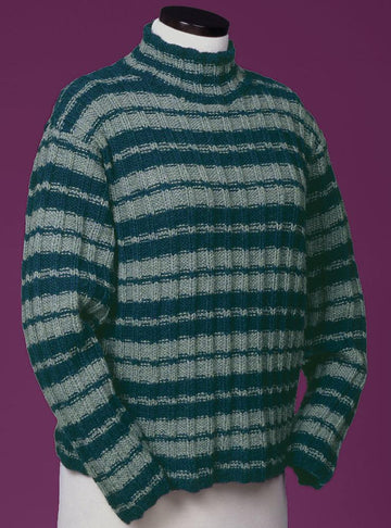 Striped Reverse Rib Mock Turtleneck #114
