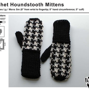Crochet Houndstooth Mittens (2016007)